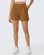 G4Free - EverGoing High-Waist Belted Pleated Casual Dressy Shorts -GF24E200AF-XS-GF24E200AA-S-GF24E200AB-M-GF24E200AC-L-GF24E200AD-XL