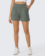 G4Free - EverGoing High-Waist Belted Pleated Casual Dressy Shorts -GF24E200AF-XS-GF24E200AA-S-GF24E200AB-M-GF24E200AC-L-GF24E200AD-XL