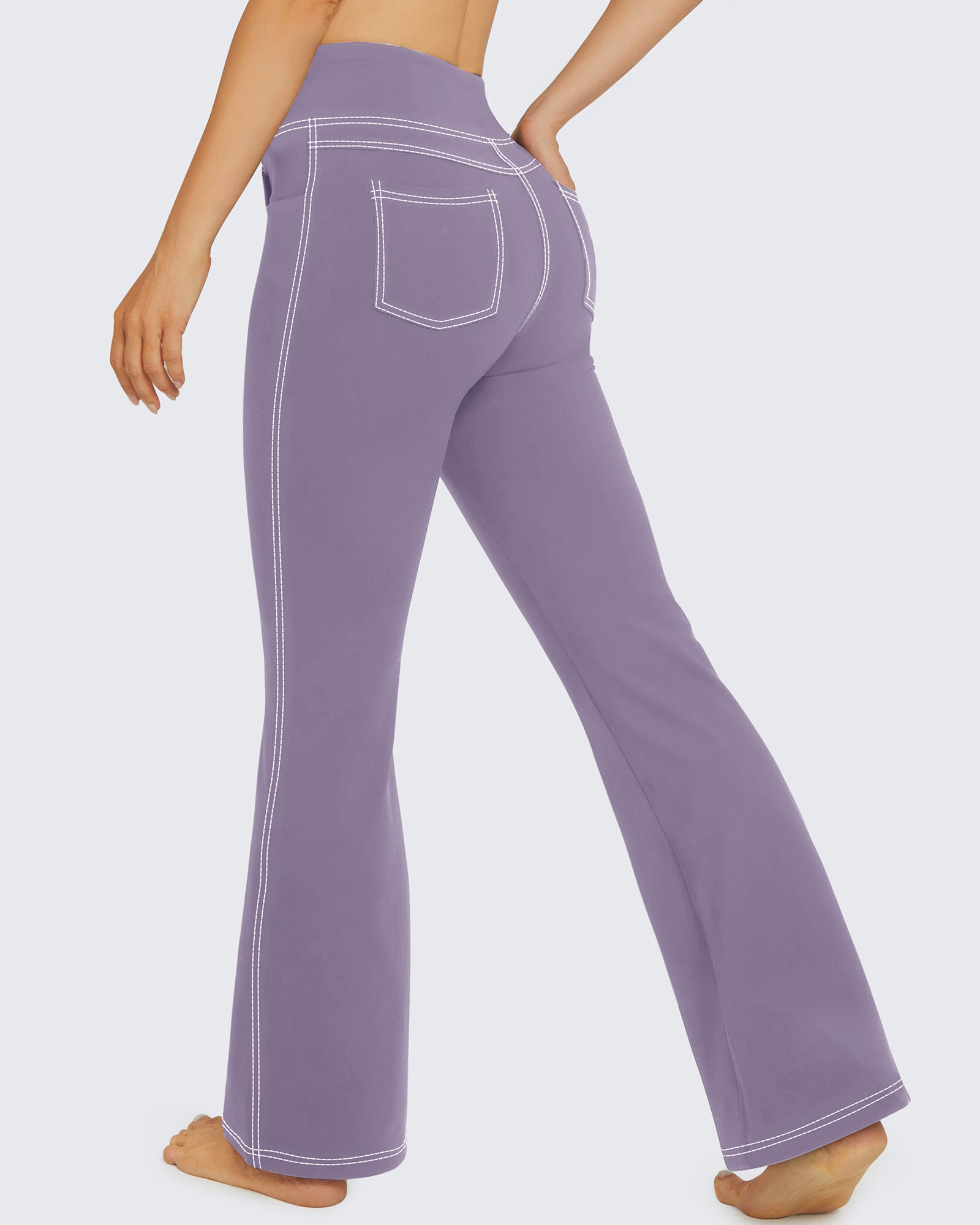 EverGoing High Waist Flare Work Pants 4 Pockets – G4Free