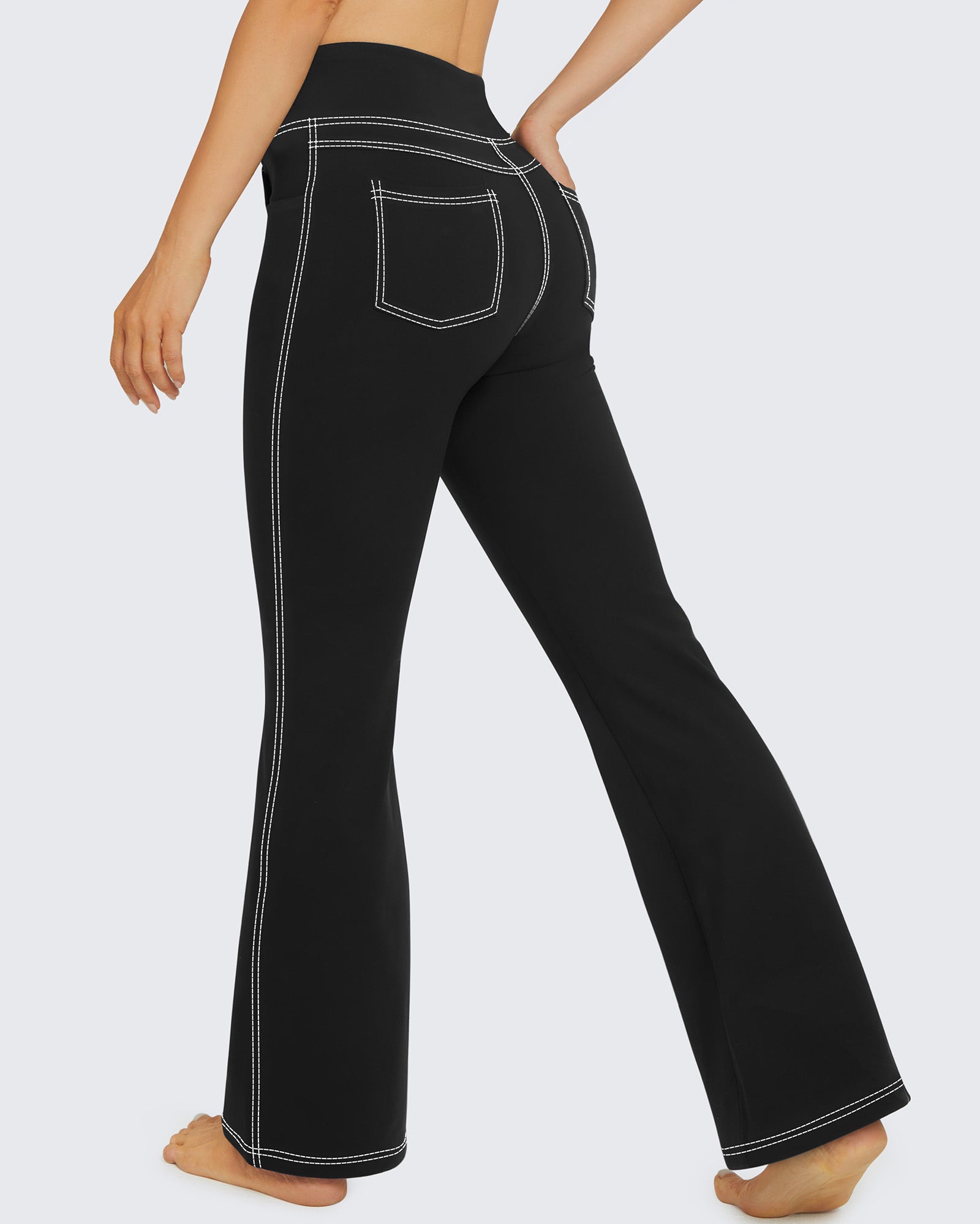 EverGoing High Waist Flare Work Pants 4 Pockets – G4Free