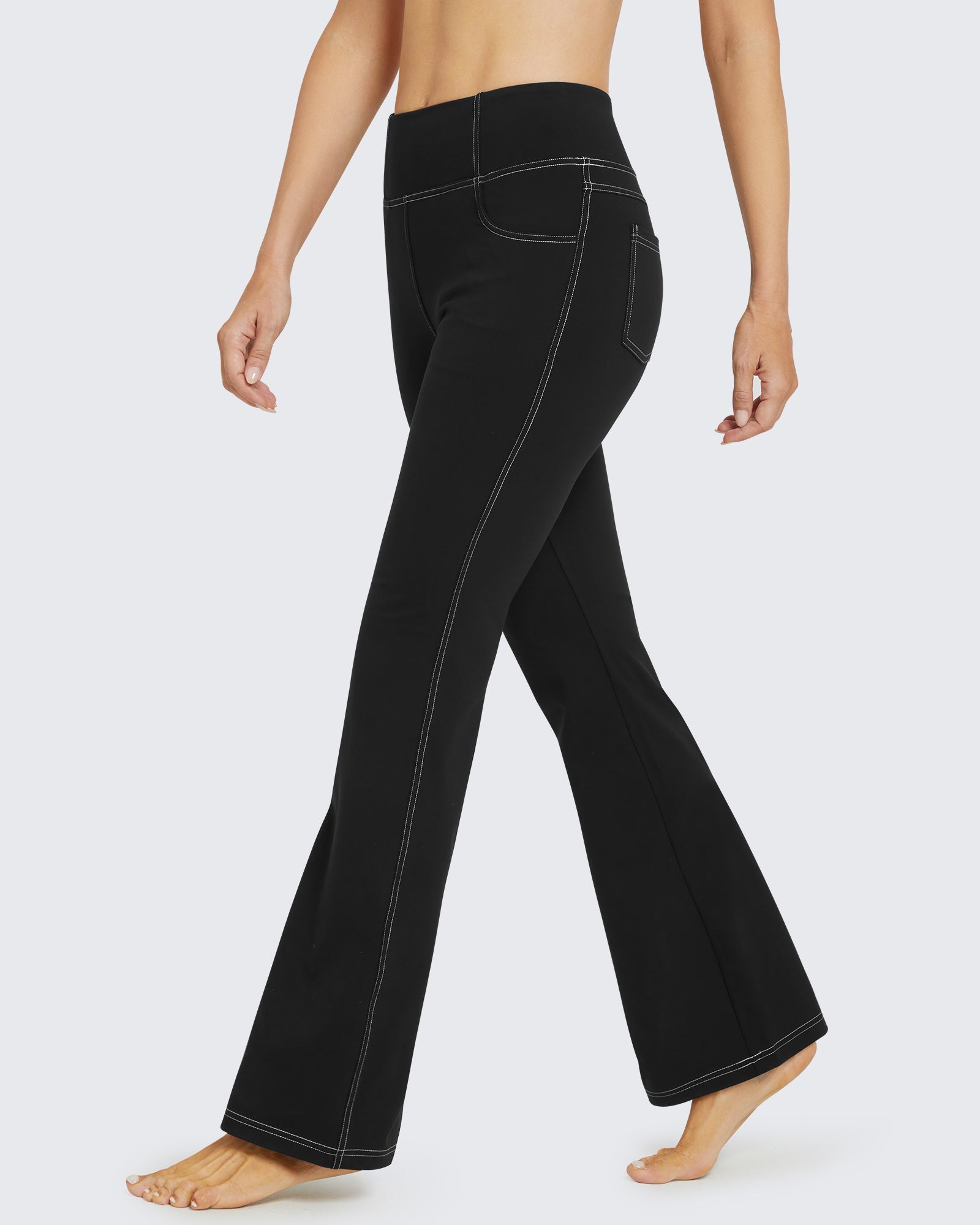 EverGoing High Waist Flare Work Pants 4 Pockets – G4Free