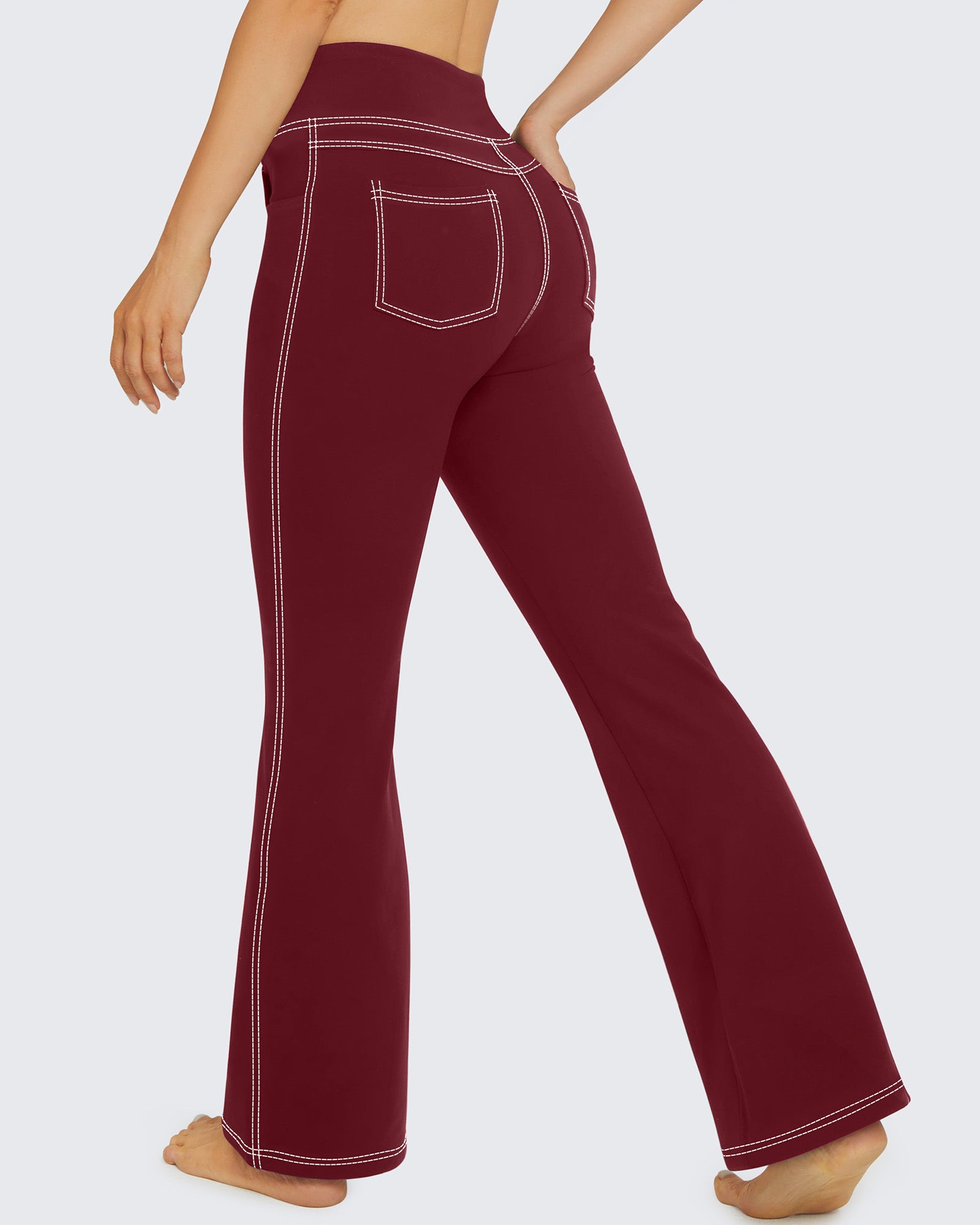 EverGoing High Waist Flare Work Pants 4 Pockets – G4Free