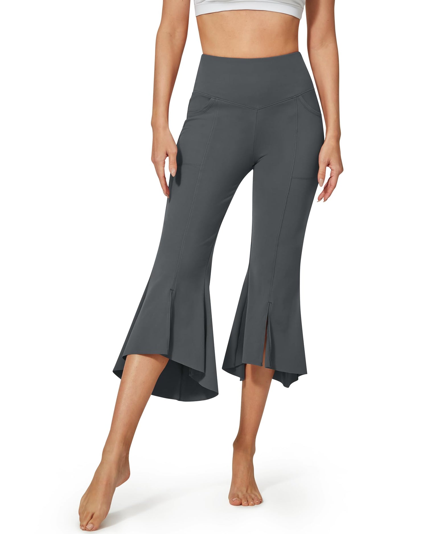 G4Free - EverGoing High-Waist Ruffle Yoga Casual Capri Pants -GF23A140AA-S-GF23A140AB-M-GF23A140AC-L-GF23A140AD-XL-GF23A140AE-XXL