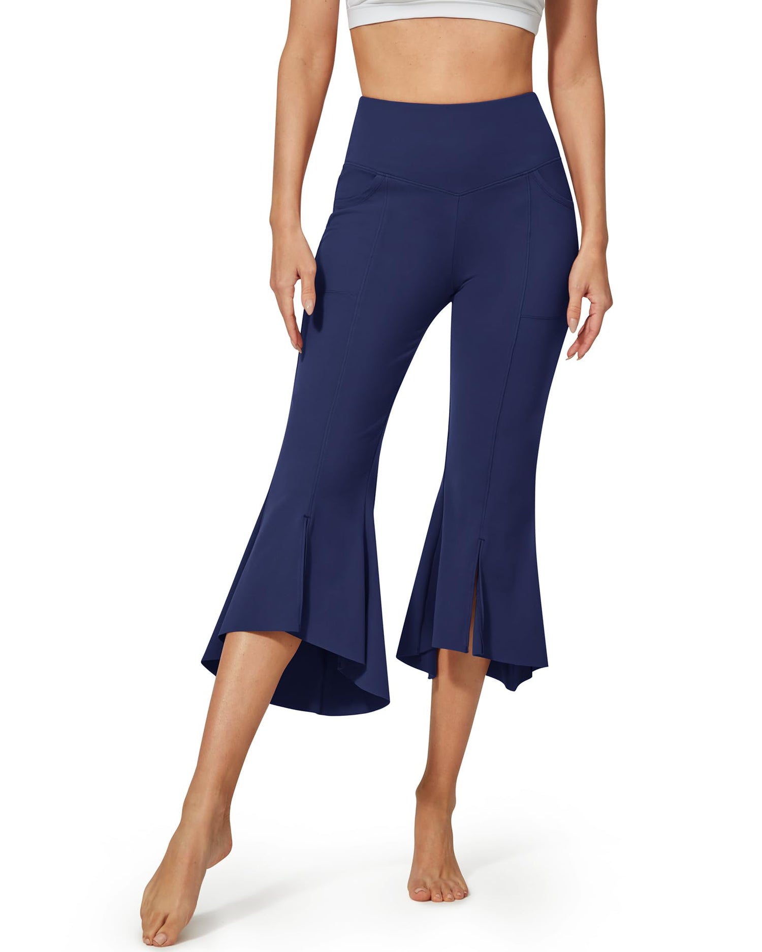 G4Free - EverGoing High-Waist Ruffle Yoga Casual Capri Pants -GF23A140AA-S-GF23A140AB-M-GF23A140AC-L-GF23A140AD-XL-GF23A140AE-XXL
