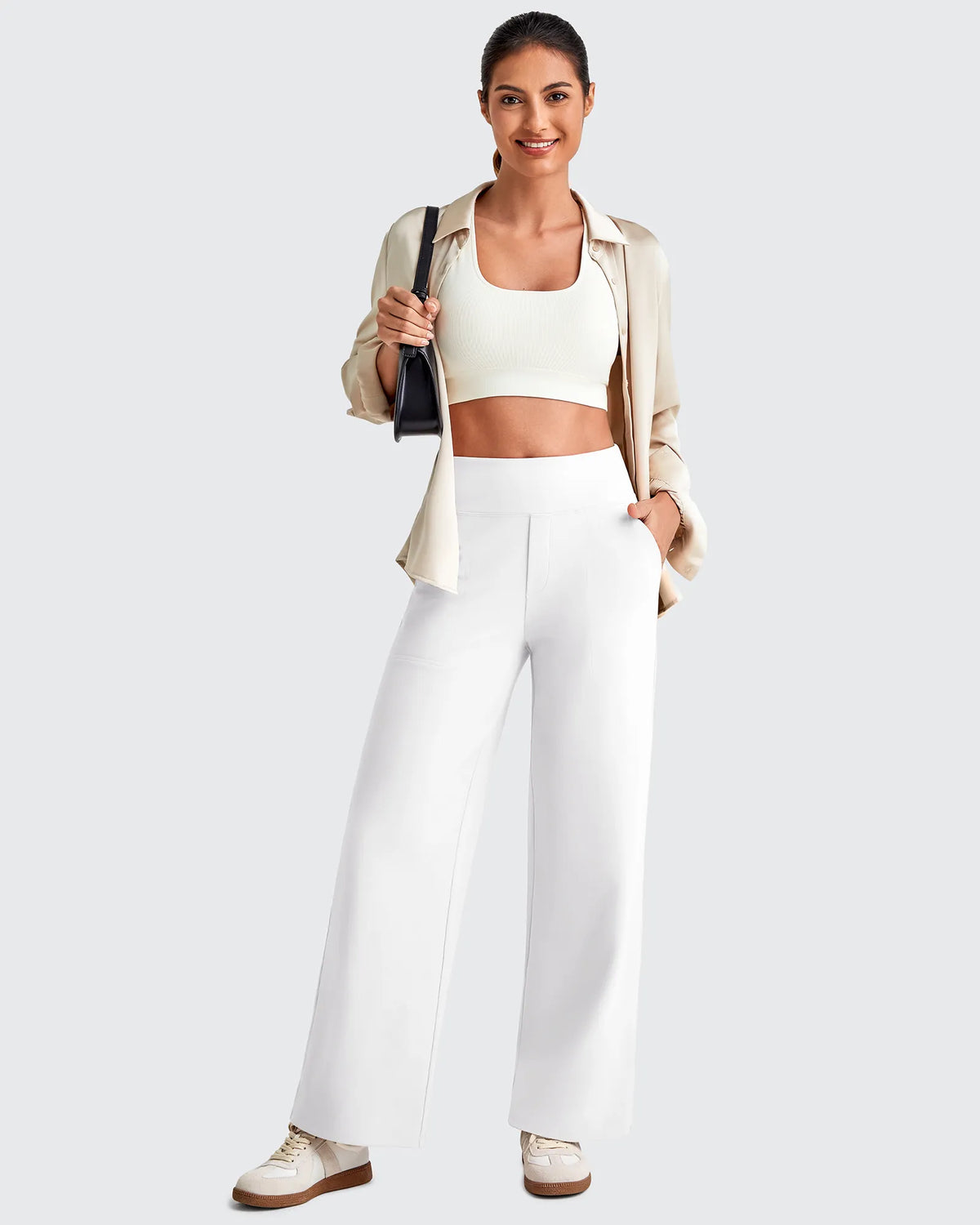 G4Free - EverGoing High Waist Stretch Dressy Cropped Pants 29.5'' -GF25J469AF-XS-GF25J469AA-S-GF25J469AB-M-GF25J469AC-L-GF25J469AD-XL