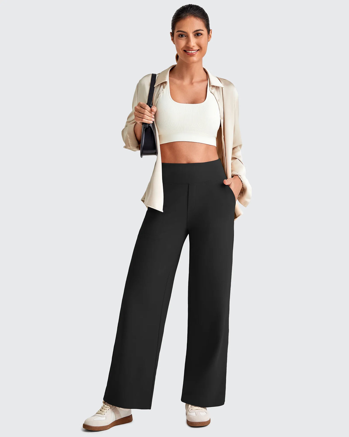 G4Free - EverGoing High Waist Stretch Dressy Cropped Pants Tall -GF25J469AF-XS
