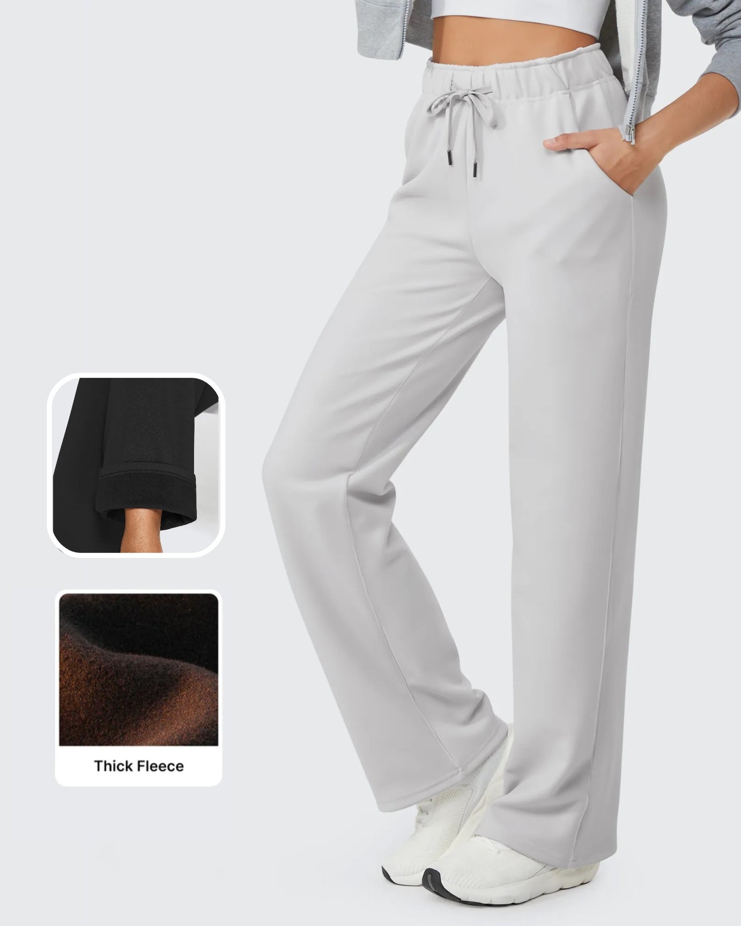 G4Free Activewear - EverGoing Loose Fleece Lined Drawstring Casual Pants Petite -GF23J163CA-S-GF23J163CB-M-GF23J163CC-L-GF23J163CD-XL-GF23J163CE-XXL