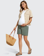 G4Free - EverGoing Pockets Drawstring Over The Belly Pregnancy Shorts -GF26EY797A001A-S-GF26EY797A001B-M-GF26EY797A001C-L-GF26EY797A001D-XL-GF26EY797A001E-XXL