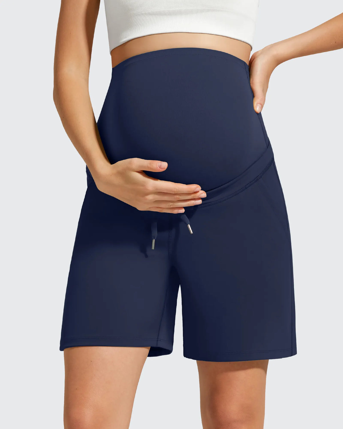 G4Free - EverGoing Pockets Drawstring Over The Belly Pregnancy Shorts -GF26EY797A001A-S-GF26EY797A001B-M-GF26EY797A001C-L-GF26EY797A001D-XL-GF26EY797A001E-XXL