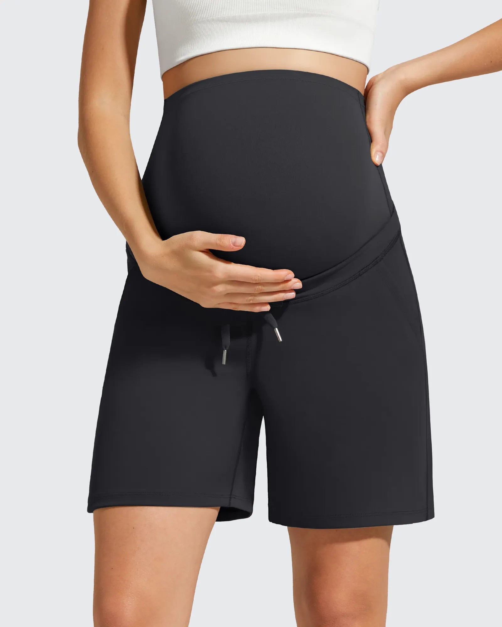 G4Free - EverGoing Pockets Drawstring Over The Belly Pregnancy Shorts -GF26EY797A001A-S-GF26EY797A001B-M-GF26EY797A001C-L-GF26EY797A001D-XL-GF26EY797A001E-XXL