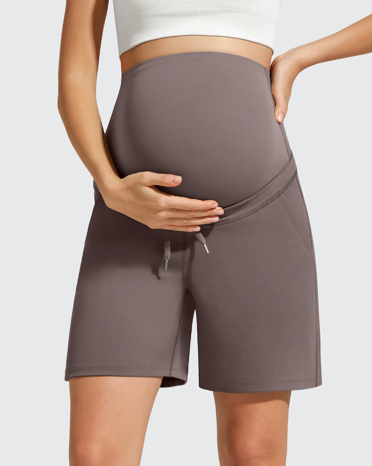 G4Free - EverGoing Pockets Drawstring Over The Belly Pregnancy Shorts -GF26EY797A001A-S-GF26EY797A001B-M-GF26EY797A001C-L-GF26EY797A001D-XL-GF26EY797A001E-XXL