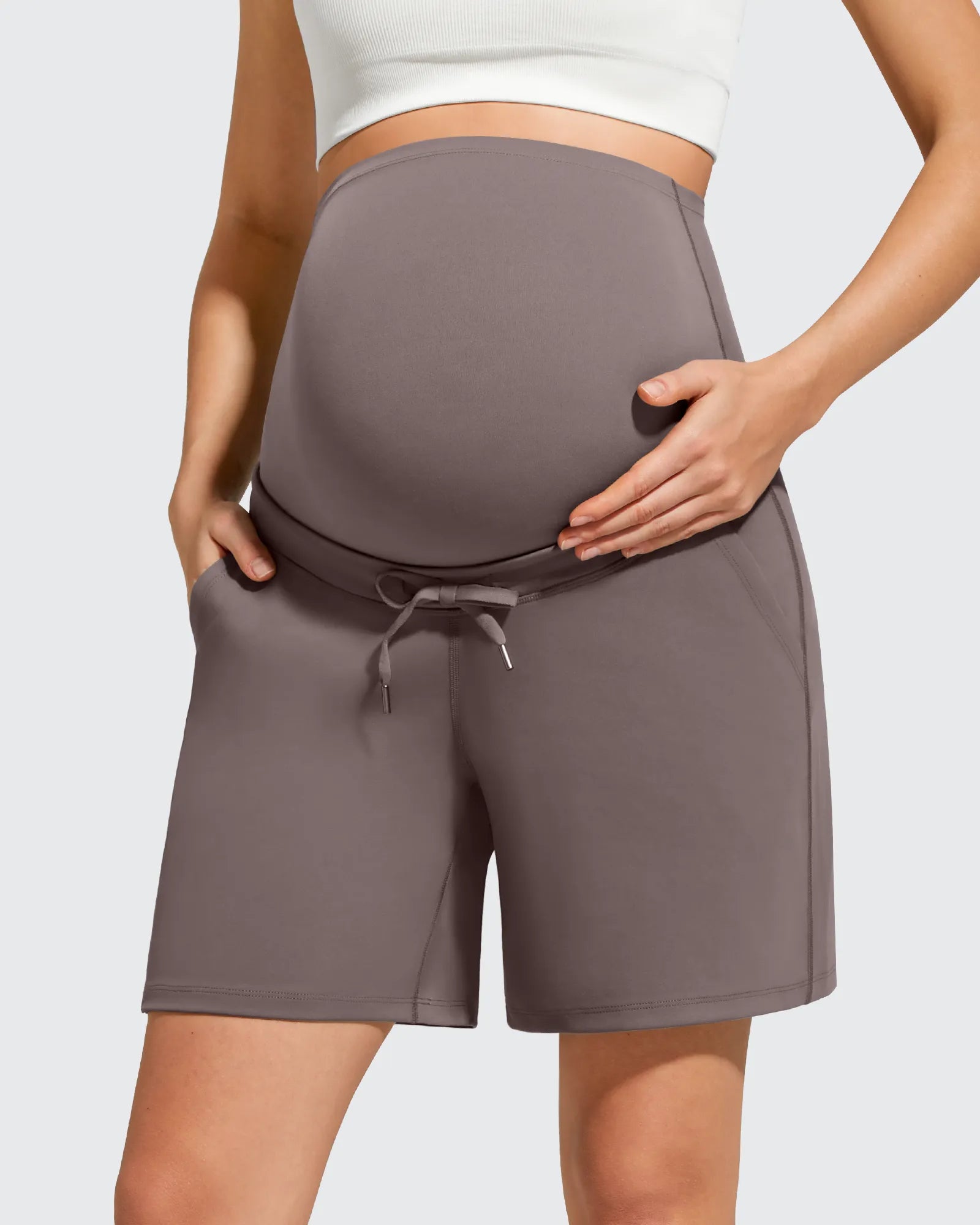 G4Free - EverGoing Pockets Drawstring Over The Belly Pregnancy Shorts -GF26EY797A001A-S-GF26EY797A001B-M-GF26EY797A001C-L-GF26EY797A001D-XL-GF26EY797A001E-XXL