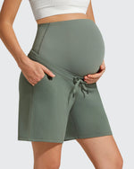 G4Free - EverGoing Pockets Drawstring Over The Belly Pregnancy Shorts -GF26EY797A001A-S-GF26EY797A001B-M-GF26EY797A001C-L-GF26EY797A001D-XL-GF26EY797A001E-XXL