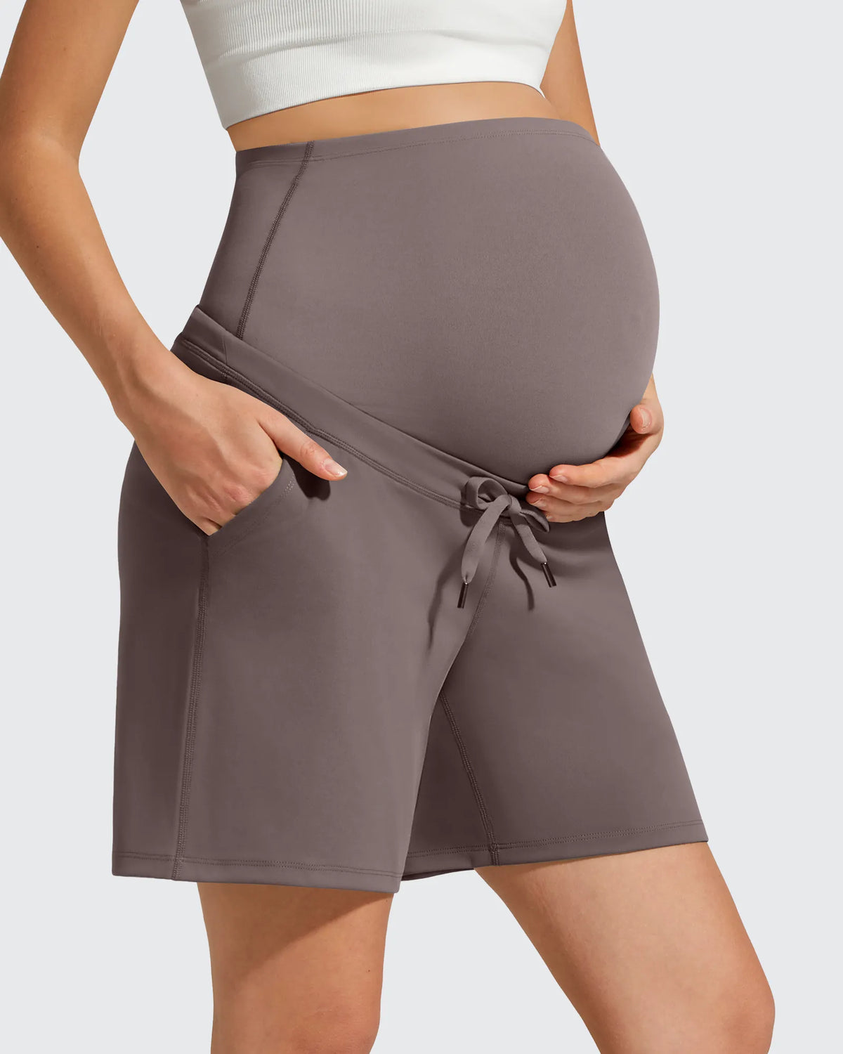 G4Free - EverGoing Pockets Drawstring Over The Belly Pregnancy Shorts -GF26EY797A001A-S-GF26EY797A001B-M-GF26EY797A001C-L-GF26EY797A001D-XL-GF26EY797A001E-XXL