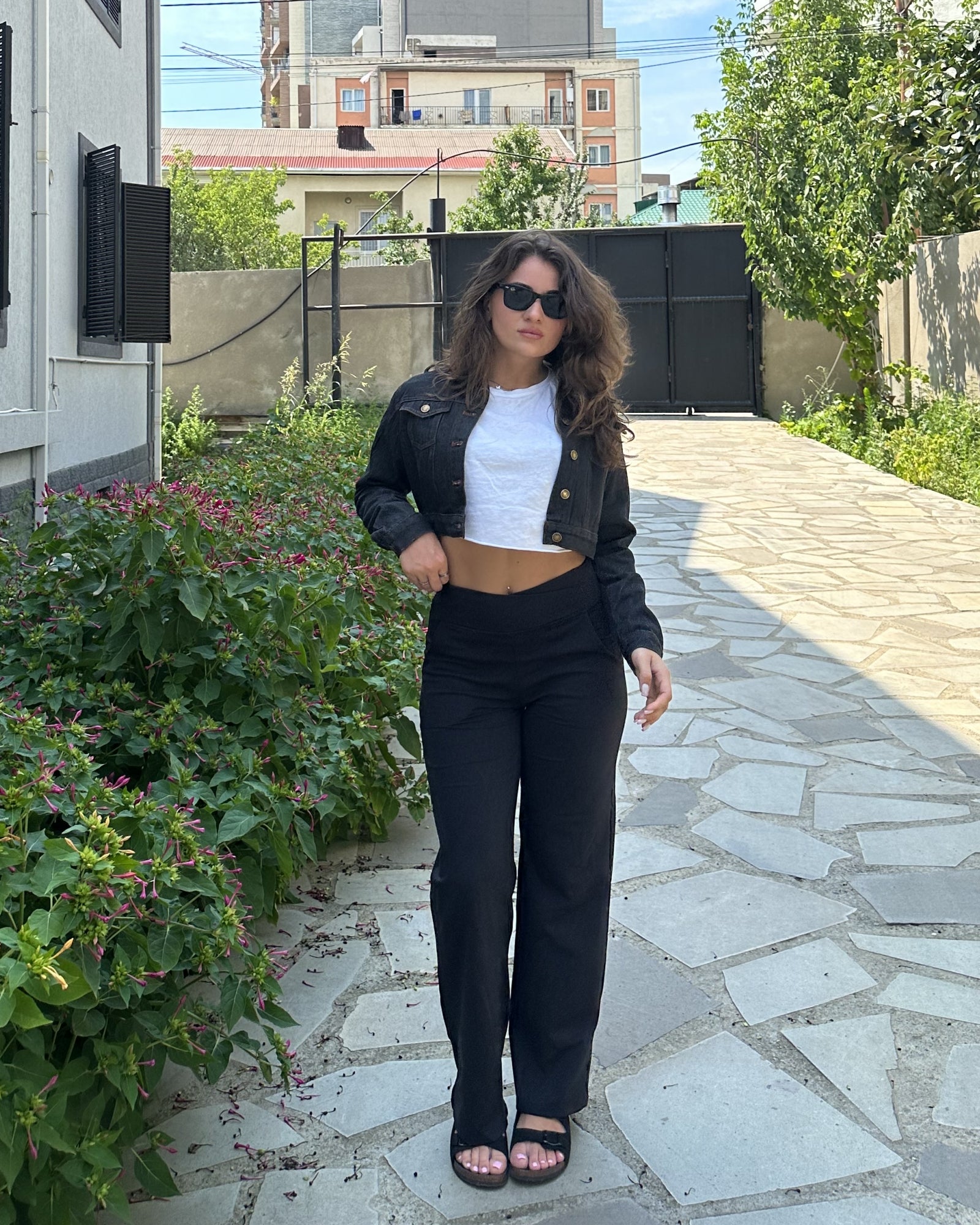 G4Free - EverGoing Wide Leg High-Waist Casual Pants Petite -GF23D170AF-XS