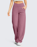 G4Free - EverGoing V Waist Wide Leg Pants Casual Yoga 33'' -GF23D171YA-S