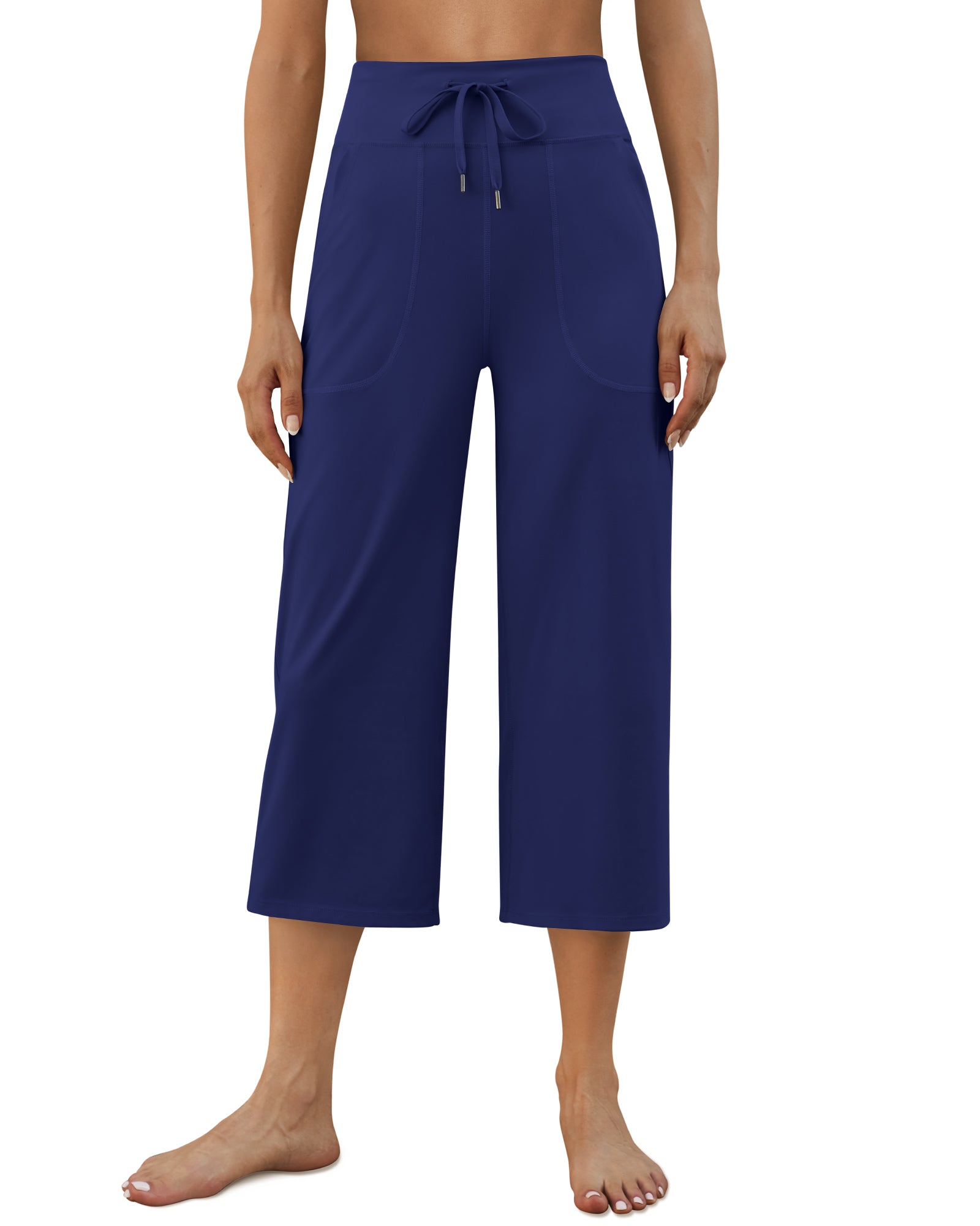 G4Free - EverGoing Wide Leg High-Rise Drawstring Capris Pants -GF24J218AF-XS