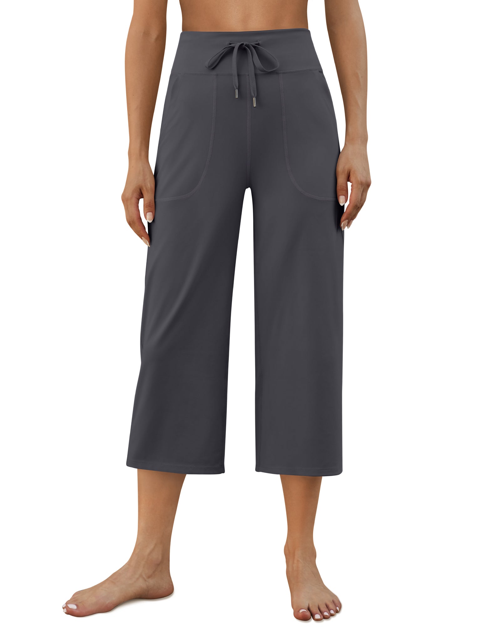 EverGoing Wide Leg High-Rise Drawstring Capris Pants – G4Free