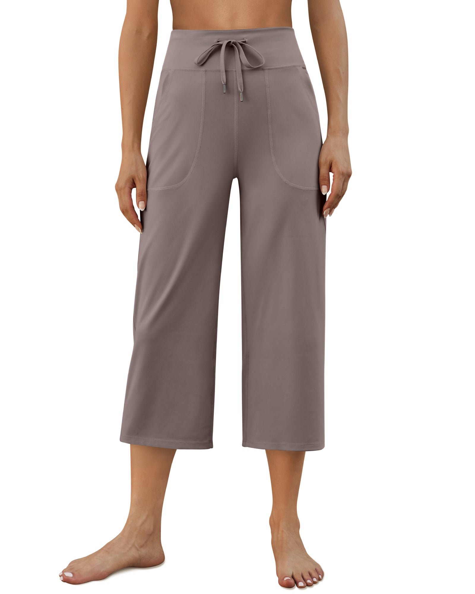 G4Free - EverGoing Wide Leg High-Rise Drawstring Capris Pants -GF24J218BF-XS
