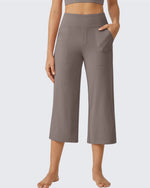 G4Free - EverGoing Wide Leg High-Waist Casual Capri Pants -GF24J197AA-S