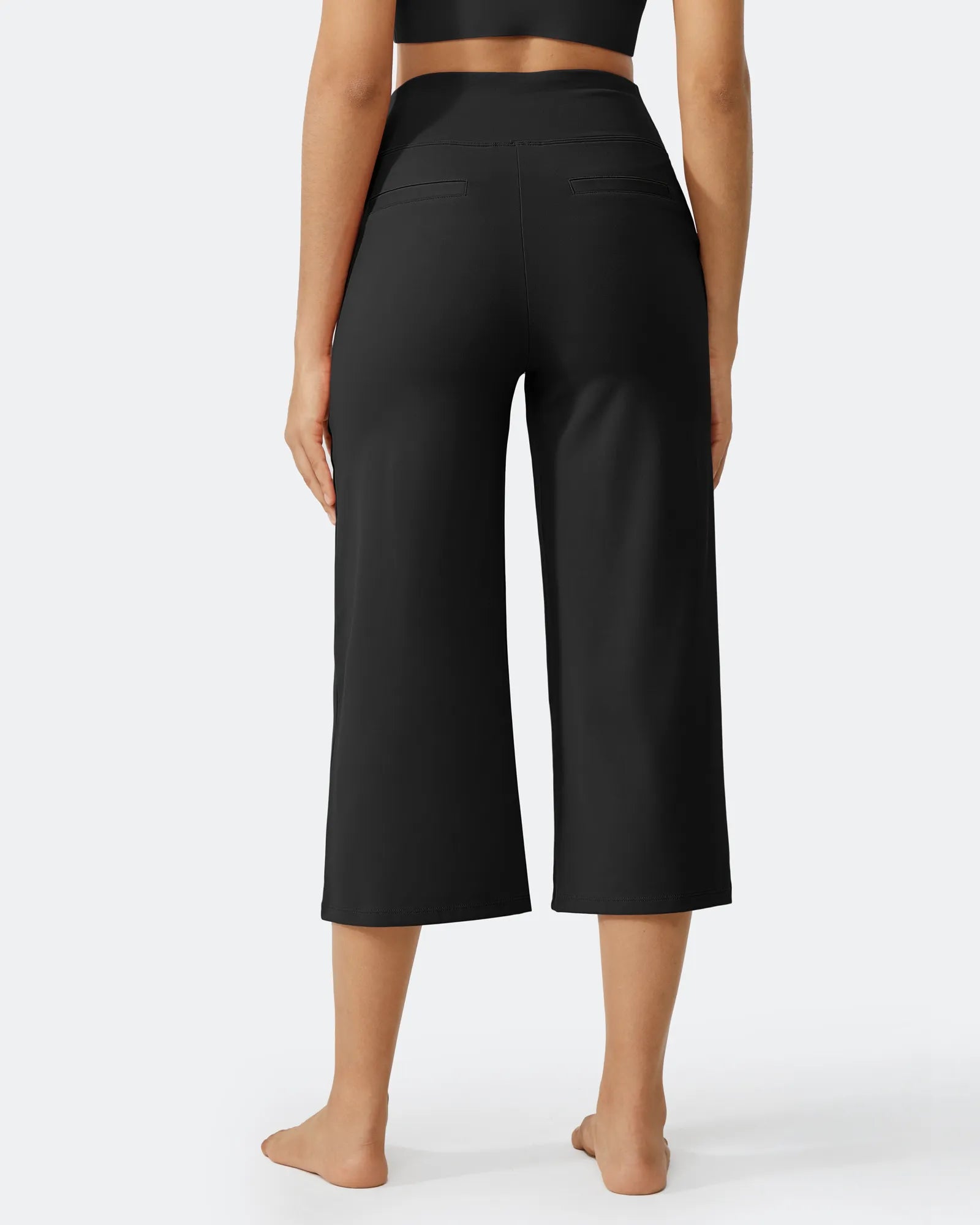 G4Free - EverGoing Wide Leg High-Waist Casual Capri Pants -GF24J197AA-S
