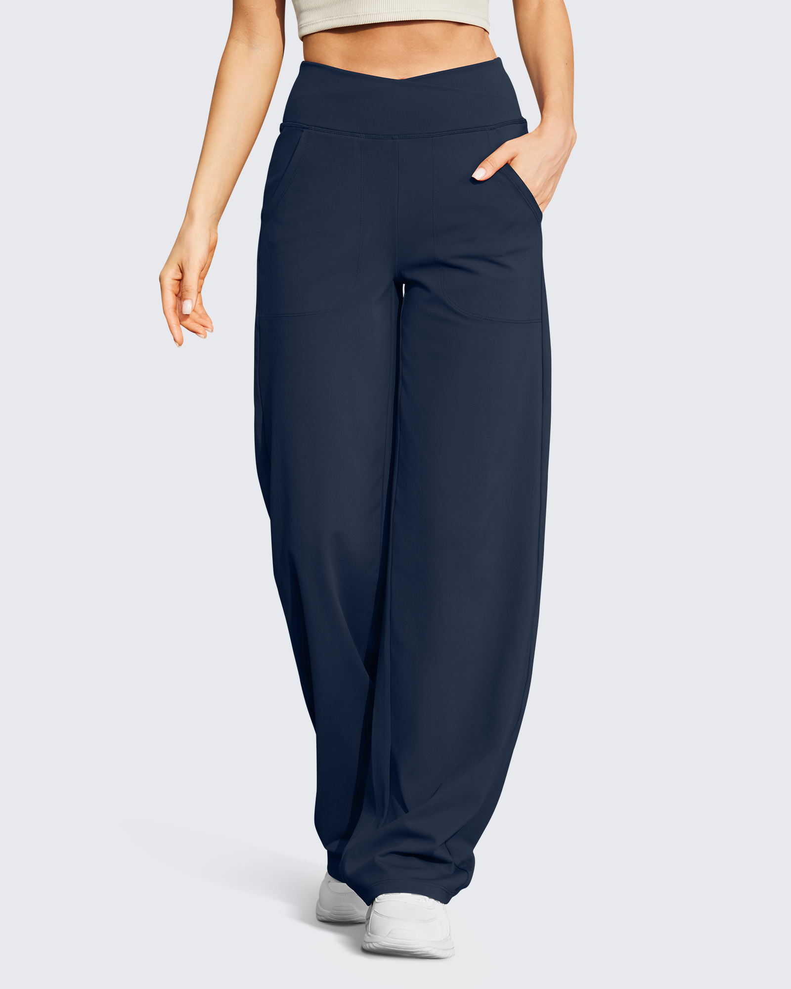 G4Free - EverGoing Wide Leg High-Waist Casual Pants Regular -GF22D061KF-XS