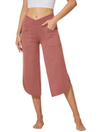 G4Free - EverGoing Wide Leg High-Waist Crossover Capri Pants 21 -GF22J111FF-XS