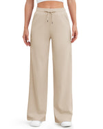 G4Free - EverGoing Wide Leg Mid-Waist Drawstring Casual Pants -GF24J261AA-S