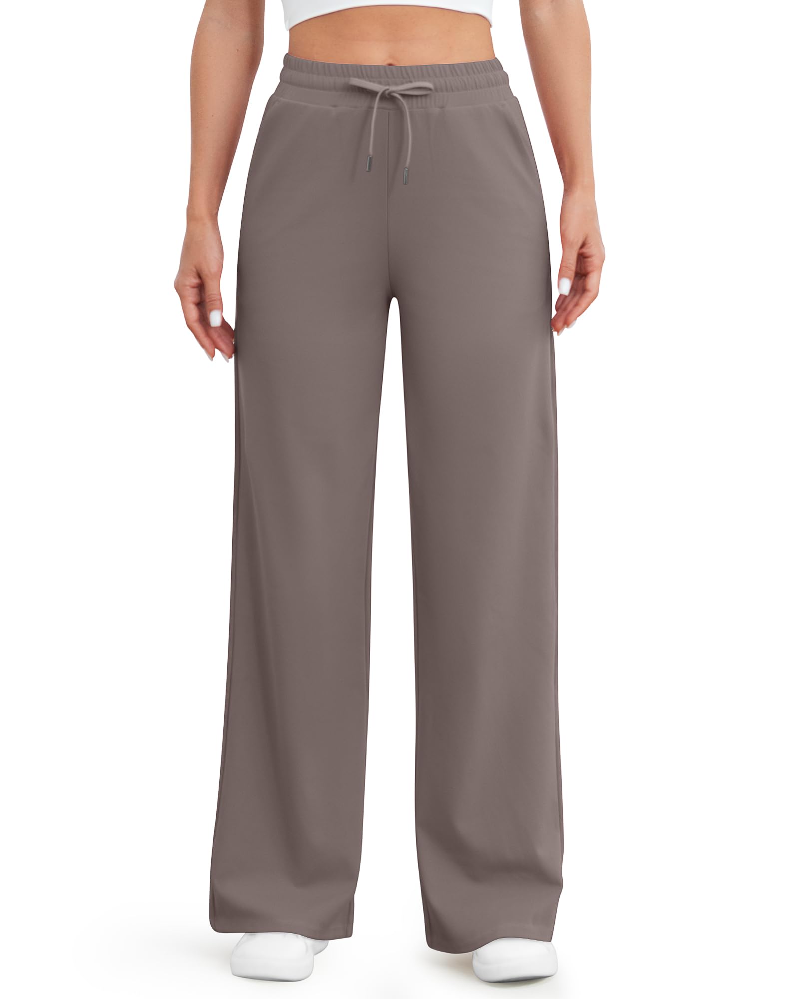 G4Free - EverGoing Wide Leg Mid-Waist Drawstring Casual Pants -GF24J261CA-S