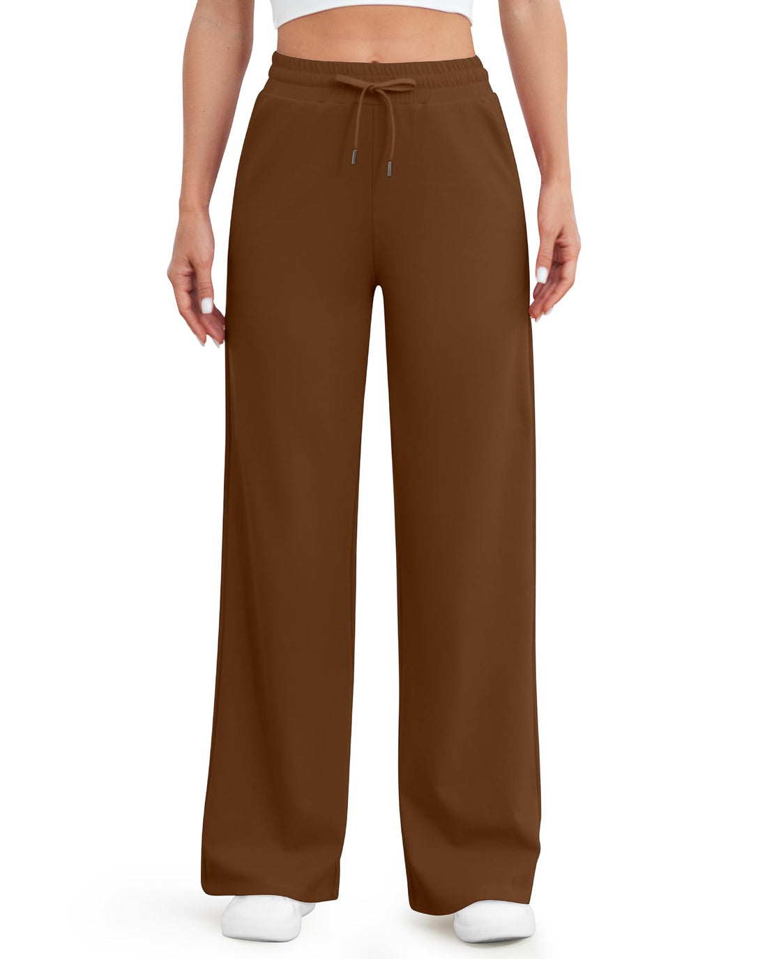 G4Free - EverGoing Wide Leg Mid-Waist Drawstring Casual Pants -GF24J261FA-S