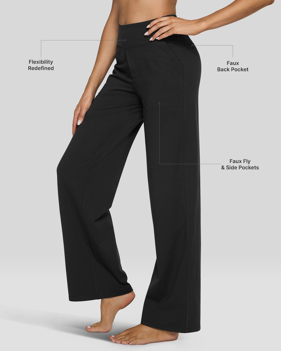 Loose Business Casual Dress Pants for Women Black / S / Petite (27)