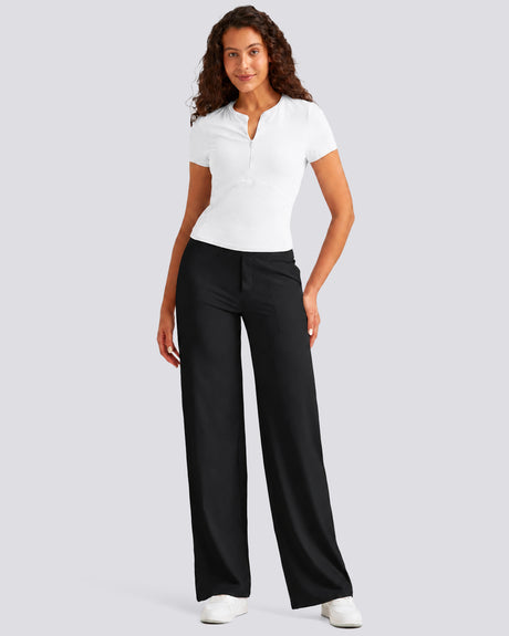 G4Free - EverGoing Wide Leg Yoga Pants Business Casual -GF25J391AF-XS