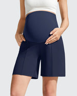 G4Free - Evergoing Front Pleats Pockets Maternity Shorts -GF26EY794F001A-S-GF26EY794F001B-M-GF26EY794F001C-L-GF26EY794F001D-XL-GF26EY794F001E-XXL