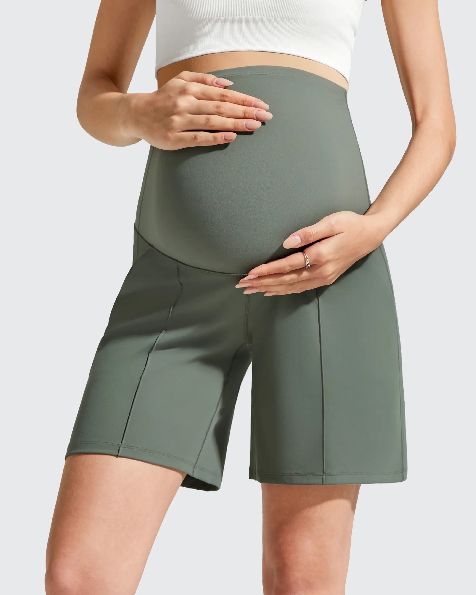 G4Free - Evergoing Front Pleats Pockets Maternity Shorts -GF26EY794F001A-S-GF26EY794F001B-M-GF26EY794F001C-L-GF26EY794F001D-XL-GF26EY794F001E-XXL