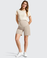 G4Free - Evergoing Front Pleats Pockets Maternity Shorts -GF26EY794F001A-S-GF26EY794F001B-M-GF26EY794F001C-L-GF26EY794F001D-XL-GF26EY794F001E-XXL
