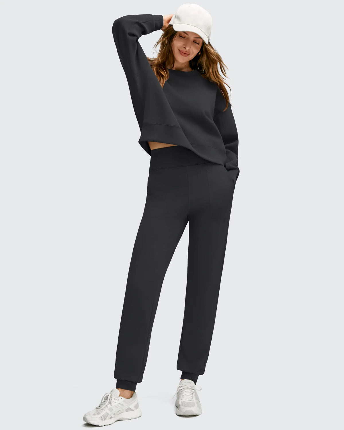 G4Free - Fleece Lined Elastic Cuff Pockets Workout Joggers -GF25D643AA-S-GF25D644AA-S-GF25D645AA-S-GF25D643AB-M-GF25D644AB-M