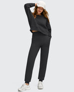 G4Free - Fleece Lined Elastic Cuff Pockets Workout Joggers -GF25D643AA-S-GF25D644AA-S-GF25D645AA-S-GF25D643AB-M-GF25D644AB-M