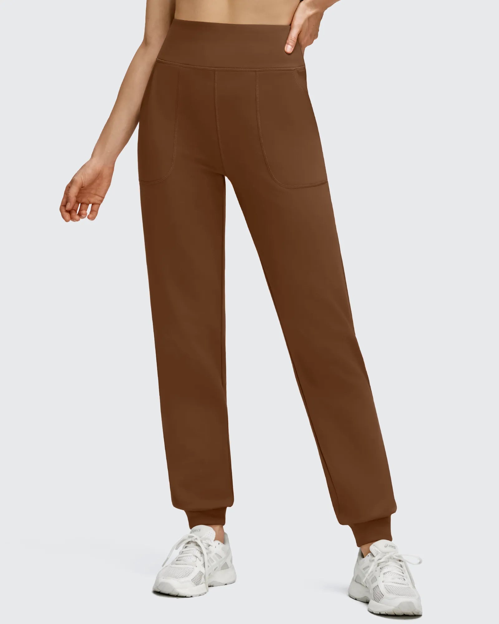 G4Free - Fleece Lined Elastic Cuff Pockets Workout Joggers -GF25D643AA-S-GF25D644AA-S-GF25D645AA-S-GF25D643AB-M-GF25D644AB-M