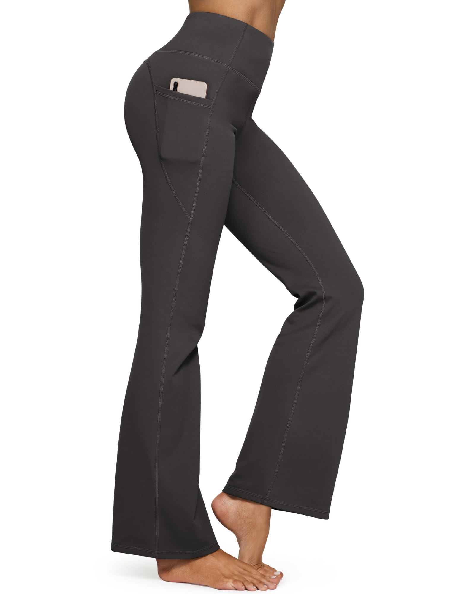 G4Free - Fleece Lined High-Waist Casual Flare Pants -GF23A204AA-S
