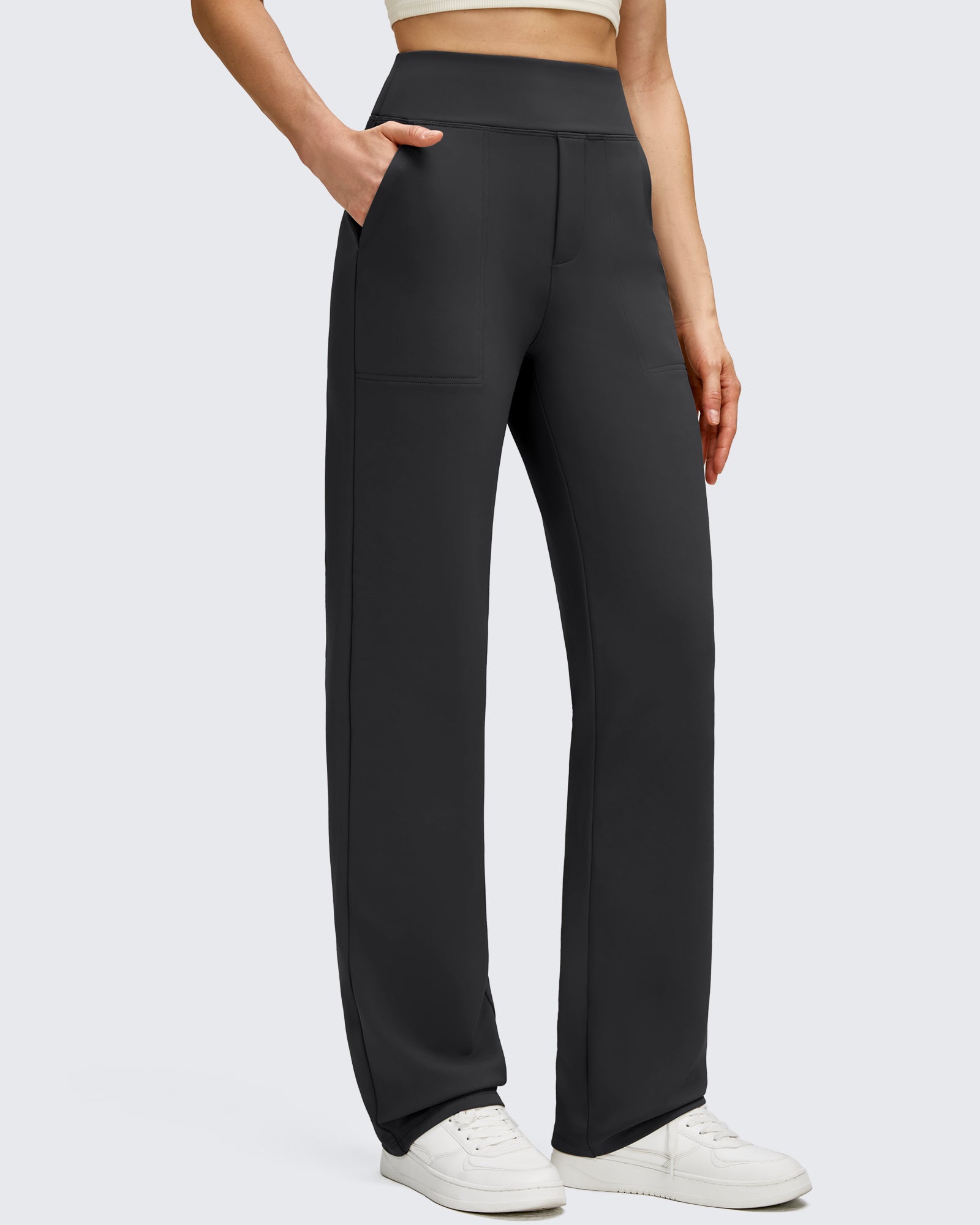 Women's Fleece Lined Straight Leg Pants - Warm Thermal Work