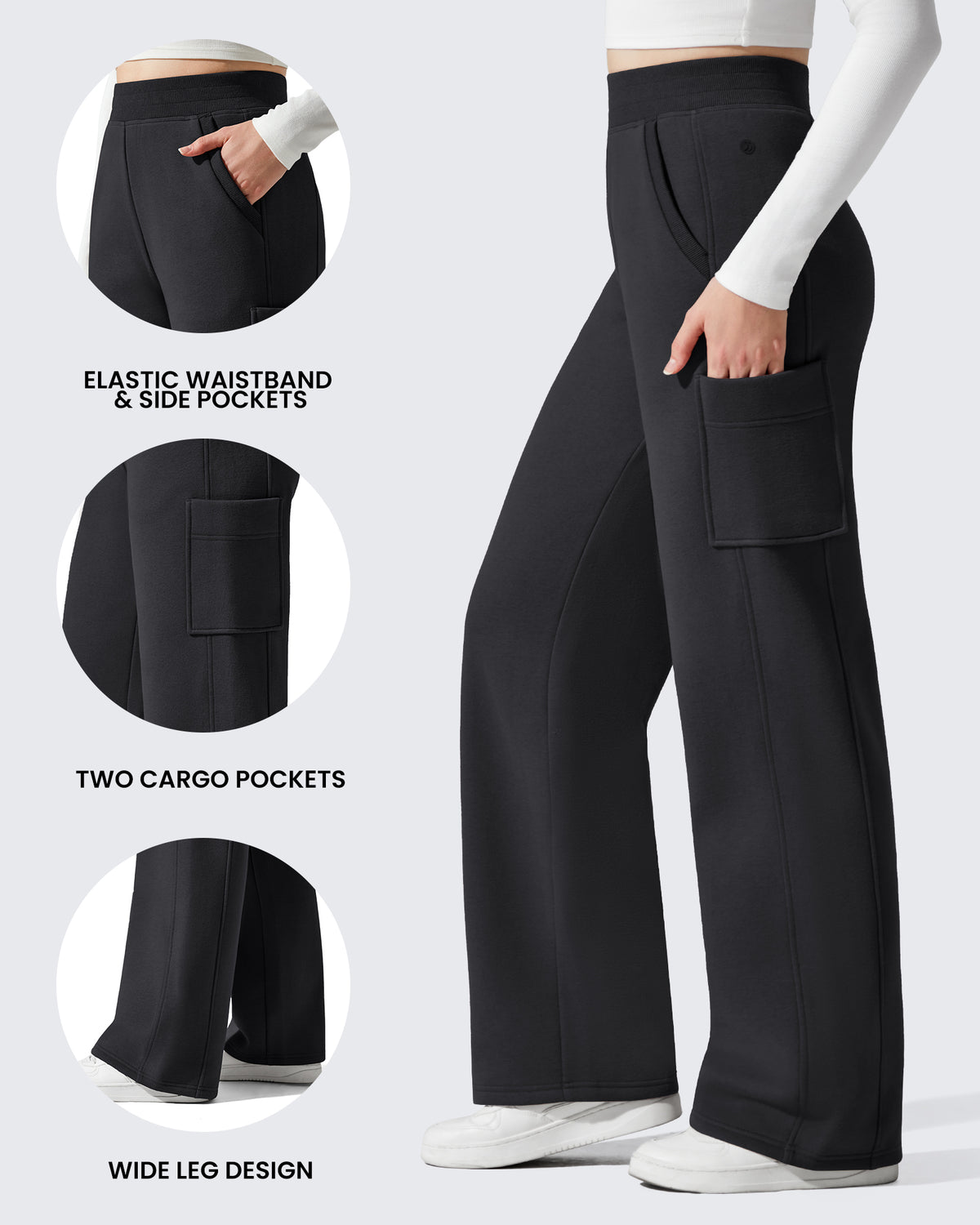 G4Free - Flurrylux Cargo Fleece Lined Thermal Wide Leg Trousers -GF25J731AA-S-GF25J732AA-S-GF25J733AA-S-GF25J731AB-M-GF25J732AB-M