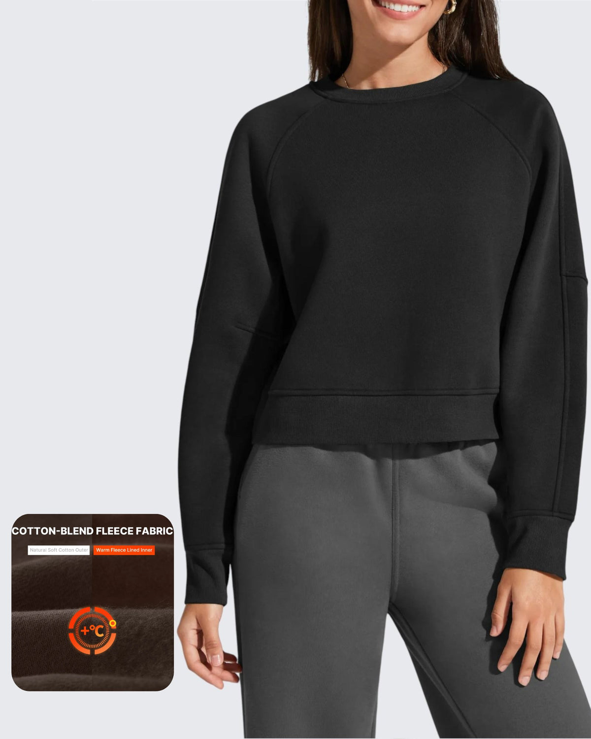 G4Free - Flurrylux Cropped Crewneck Fleece Lined Pullover  Sweatshirts -GF25F756CF-XS