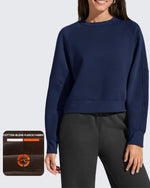 G4Free - Flurrylux Cropped Crewneck Fleece Lined Pullover  Sweatshirts -GF25F756CF-XS