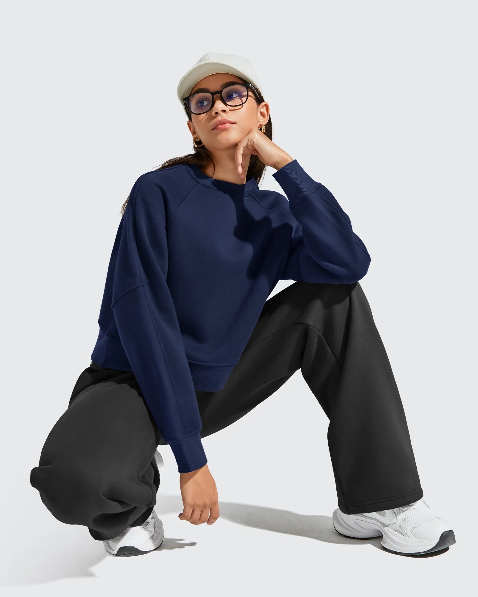 G4Free - Flurrylux Cropped Crewneck Fleece Lined Pullover  Sweatshirts -GF25F756CF-XS-GF25F756CA-S-GF25F756CB-M-GF25F756CC-L-GF25F756CD-XL