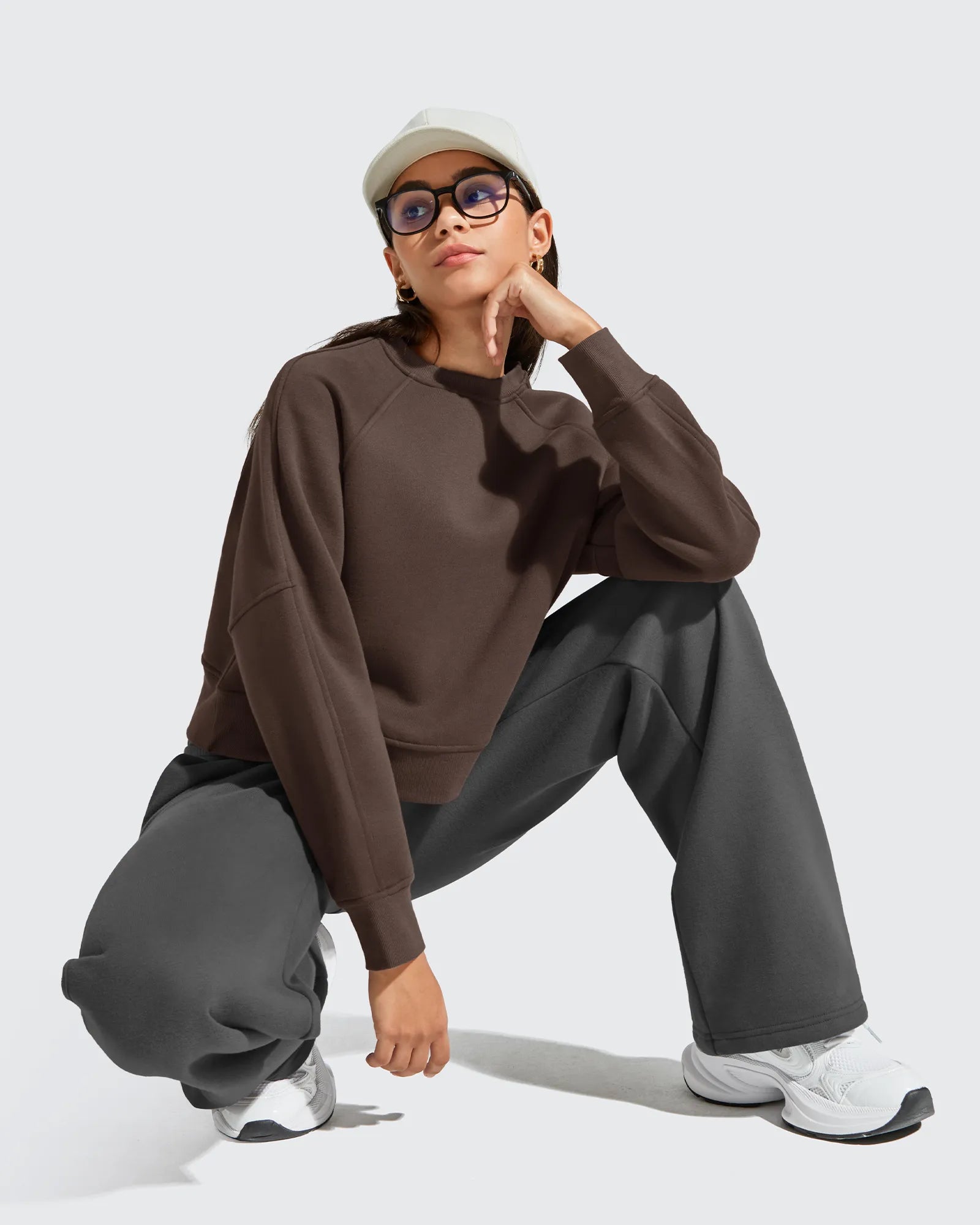 G4Free - Flurrylux Cropped Crewneck Fleece Lined Pullover  Sweatshirts -GF25F756CF-XS-GF25F756CA-S-GF25F756CB-M-GF25F756CC-L-GF25F756CD-XL