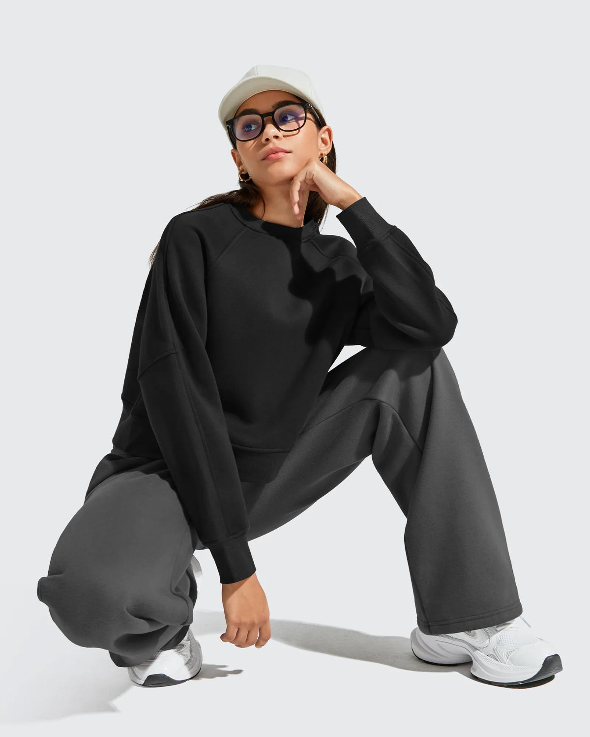 G4Free - Flurrylux Cropped Crewneck Fleece Lined Pullover  Sweatshirts -GF25F756CF-XS-GF25F756CA-S-GF25F756CB-M-GF25F756CC-L-GF25F756CD-XL