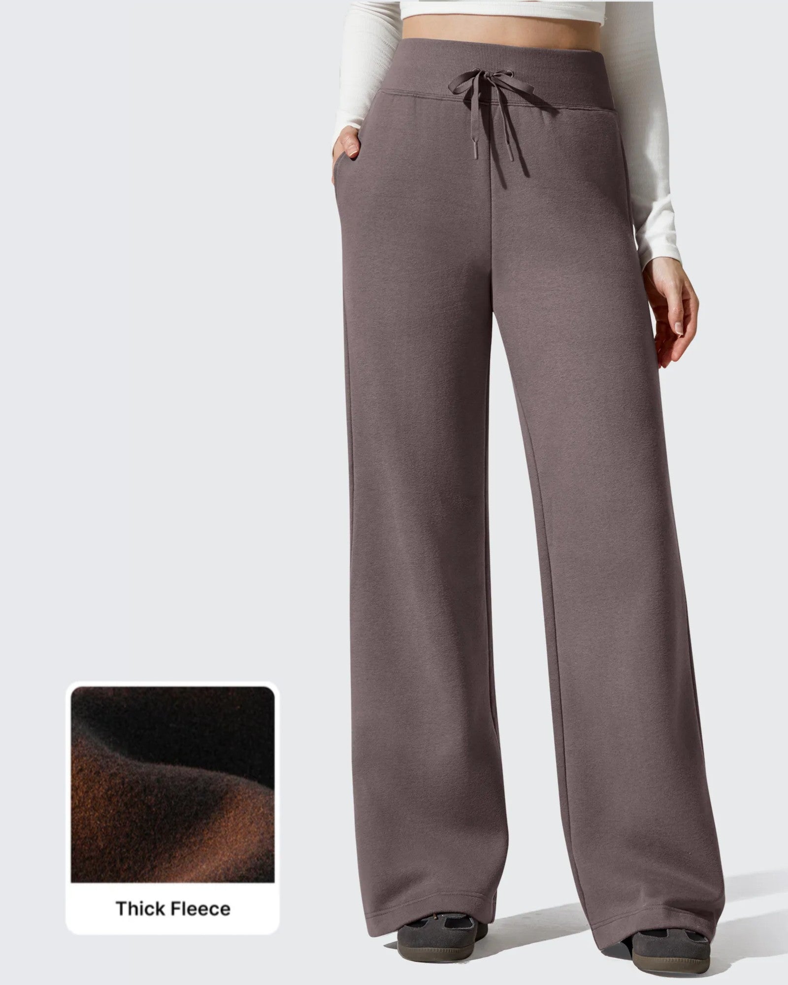 G4Free - Flurrylux Fleece Lined Drawstring Cotton Thermal Pants -GF25J707AF-XS