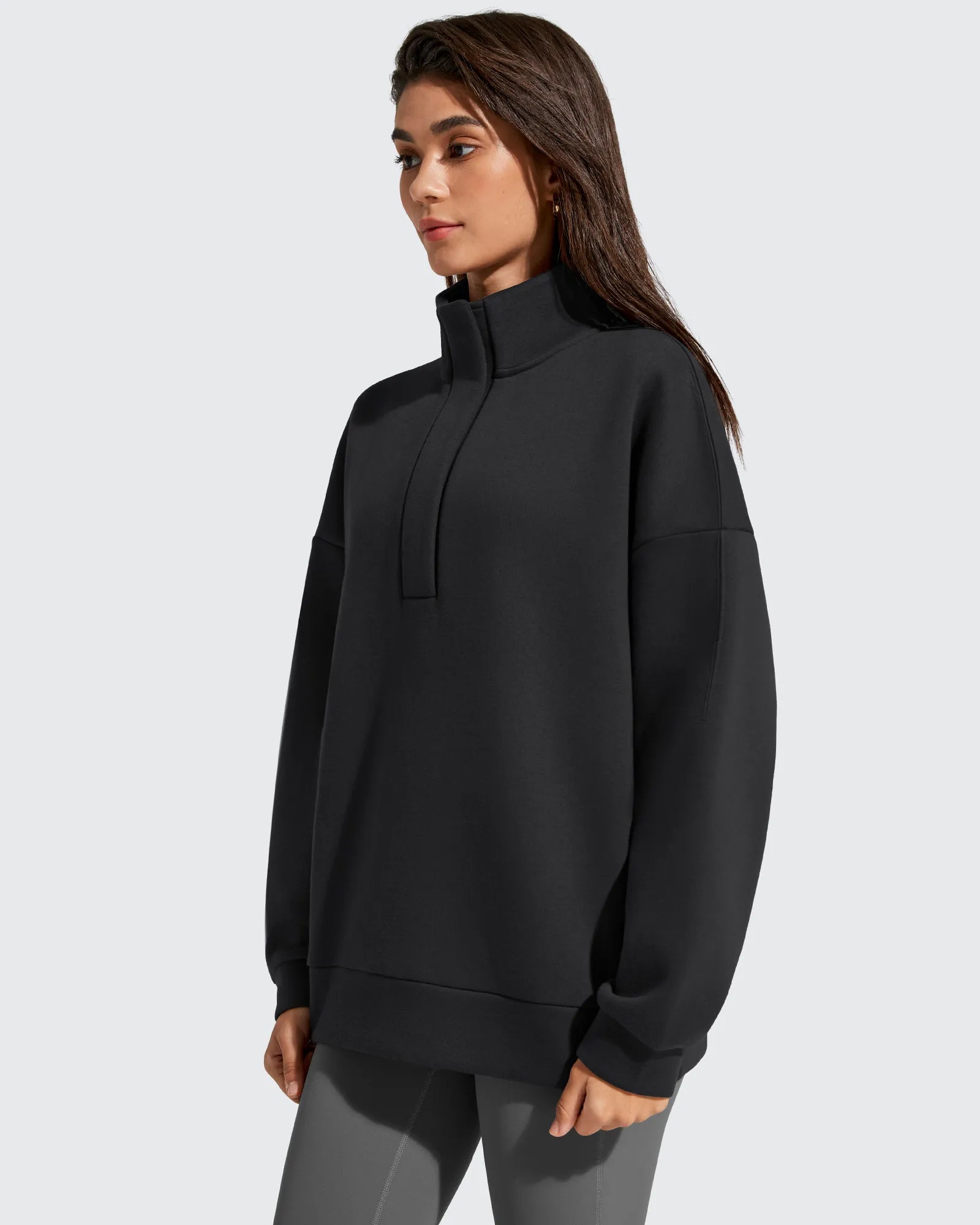 G4Free - Flurrylux Fleece Lined Half Zip Oversized Sweatshirts -GF25F758AA-S-GF25F758AB-M-GF25F758AC-L-GF25F758AD-XL-GF25F758AE-XXL