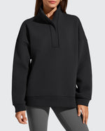 G4Free - Flurrylux Fleece Lined Half Zip Oversized Sweatshirts -GF25F758AA-S-GF25F758AB-M-GF25F758AC-L-GF25F758AD-XL-GF25F758AE-XXL