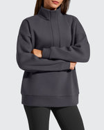 G4Free - Flurrylux Fleece Lined Half Zip Oversized Sweatshirts -GF25F758AA-S-GF25F758AB-M-GF25F758AC-L-GF25F758AD-XL-GF25F758AE-XXL